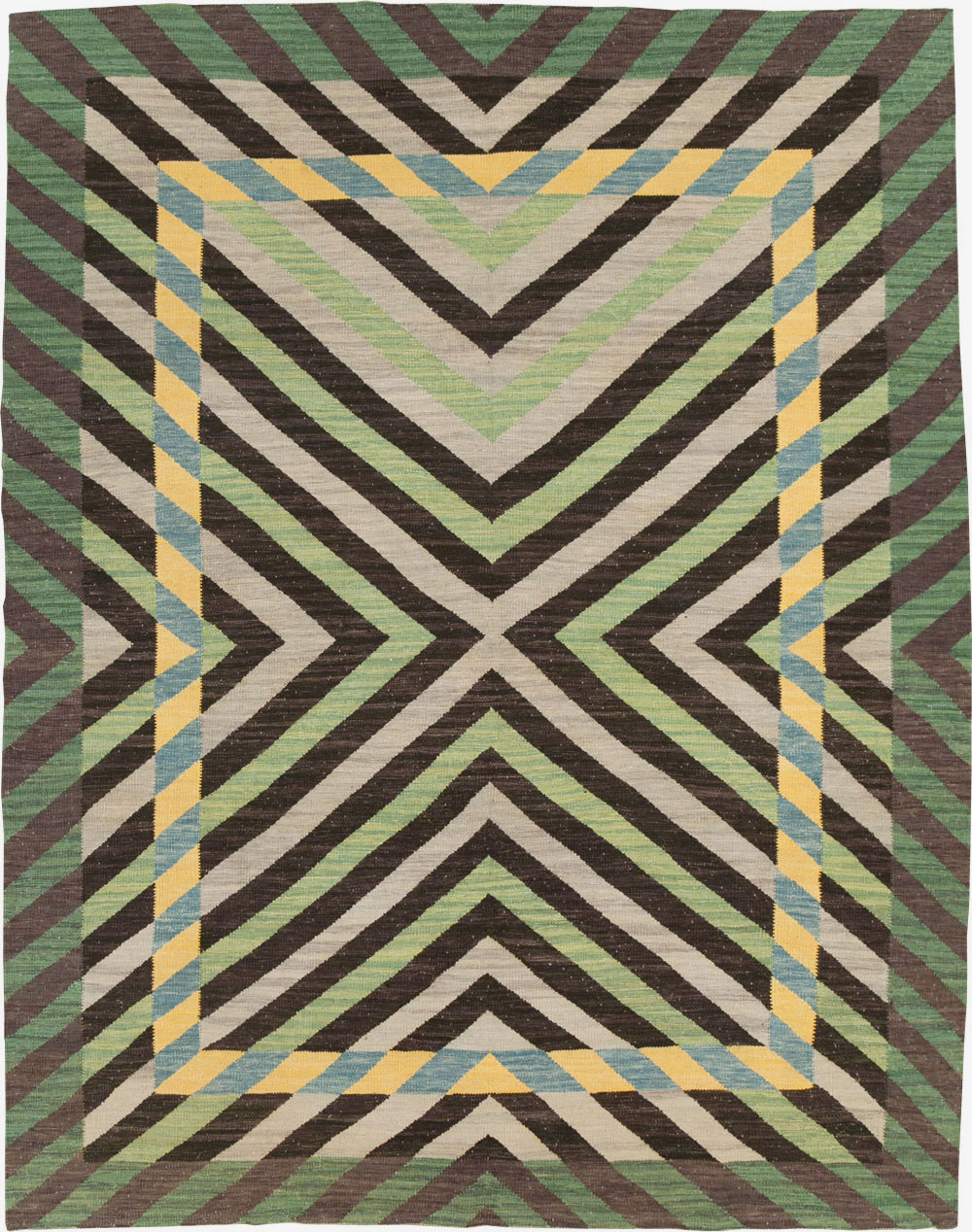 Contemporary Turkish Flatweave Room Size Carpet, No.31348 - Staging