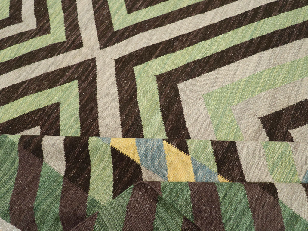 Contemporary Turkish Flatweave Room Size Carpet, No.31348 - Staging