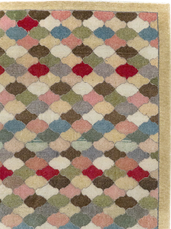 Vintage Turkish Anatolian Wide Gallery Runner, No.31351 - Staging