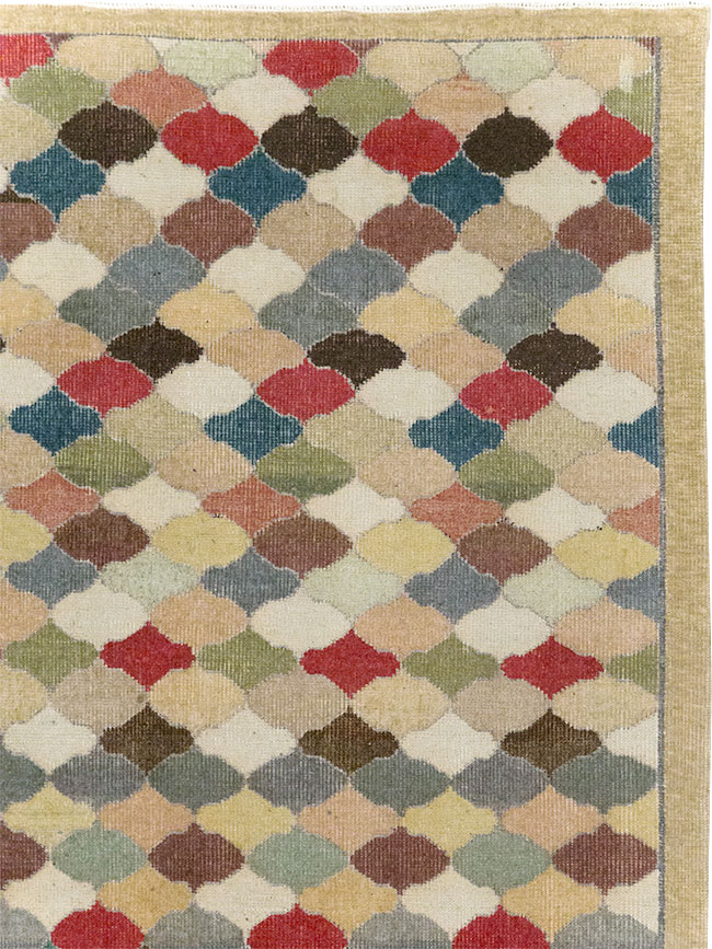 Vintage Turkish Anatolian Wide Gallery Runner, No.31351 - Staging