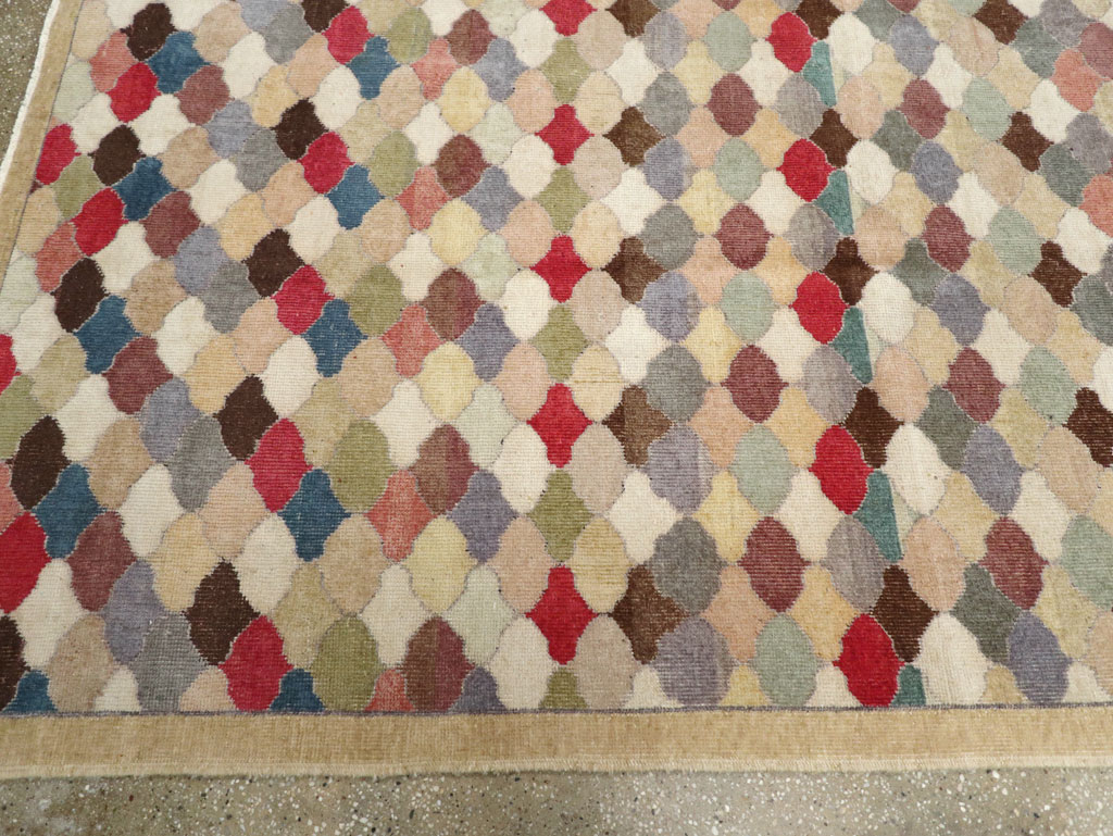 Vintage Turkish Anatolian Wide Gallery Runner, No.31351 - Staging