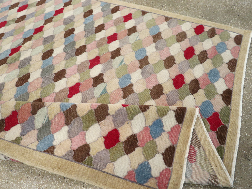 Vintage Turkish Anatolian Wide Gallery Runner, No.31351 - Staging