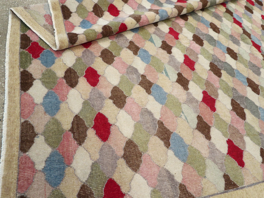 Vintage Turkish Anatolian Wide Gallery Runner, No.31351 - Staging