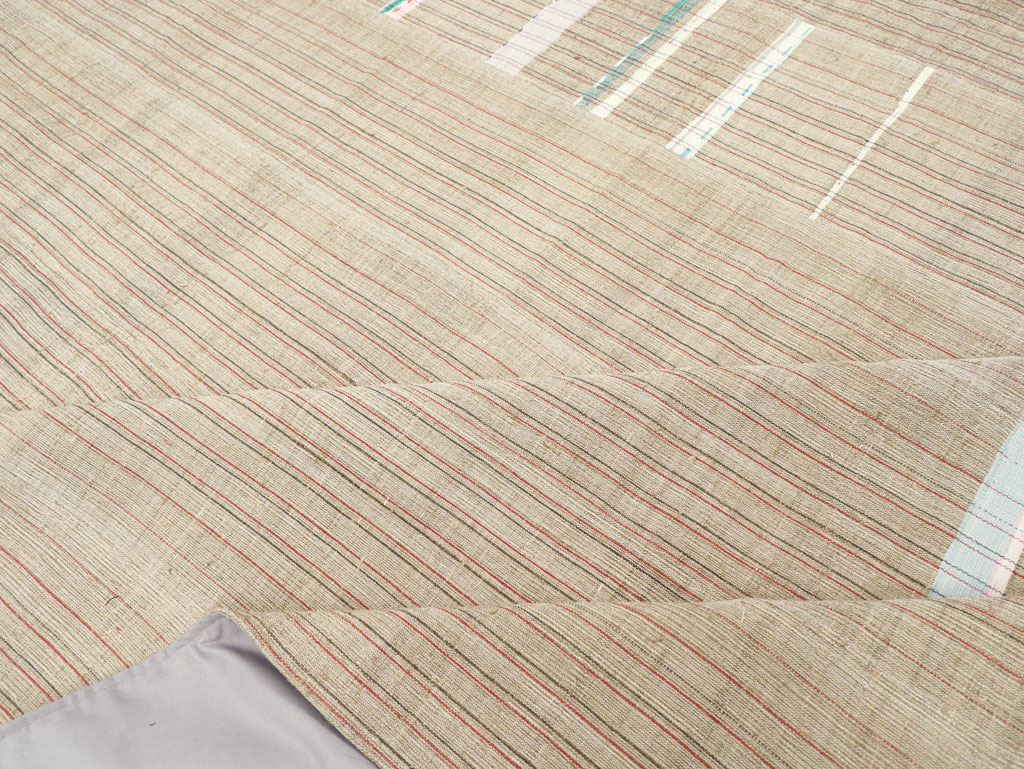 Modern Turkish Flatweave Large Room Size Carpet, No.31357 - Staging