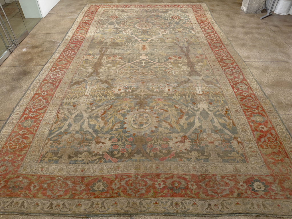 Antique Persian Bidjar Oversize Carpet, No.31358 - Staging