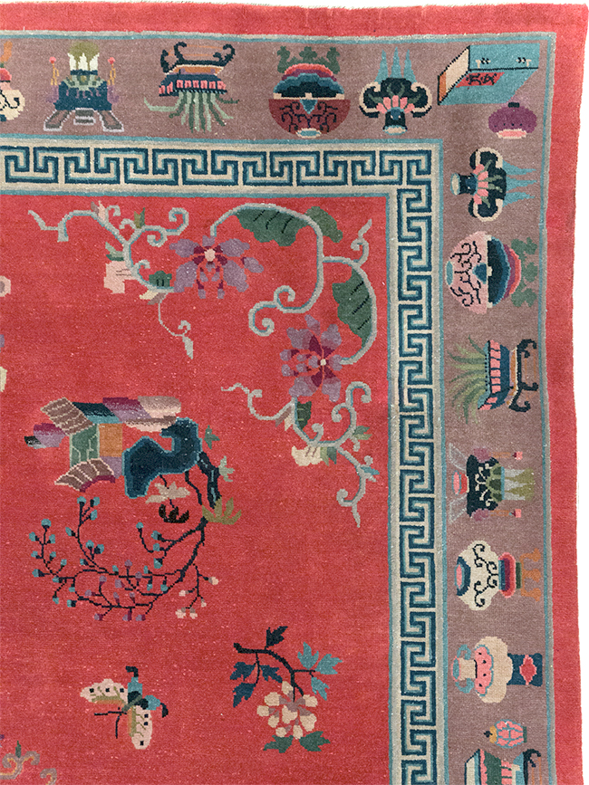 Vintage Chinese Art Deco Pictorial Room Size Carpet, No.31359 - Staging