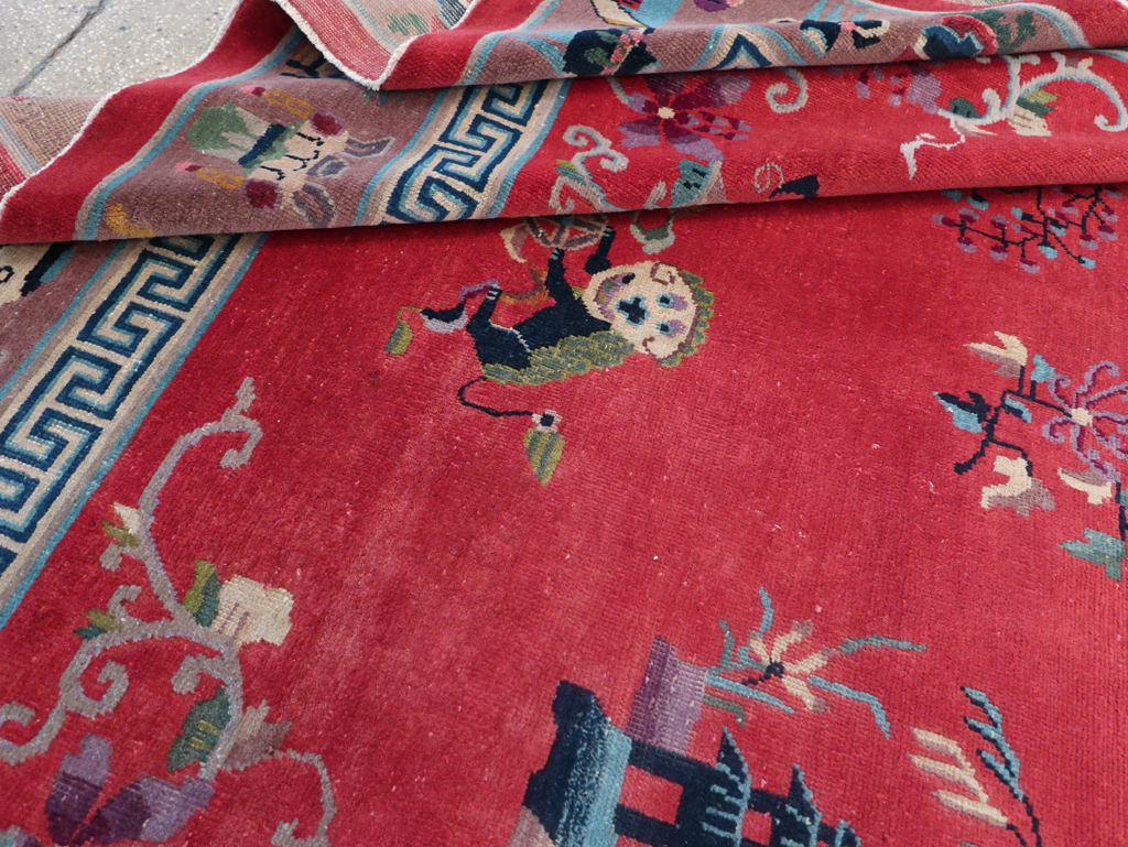 Vintage Chinese Art Deco Pictorial Room Size Carpet, No.31359 - Staging