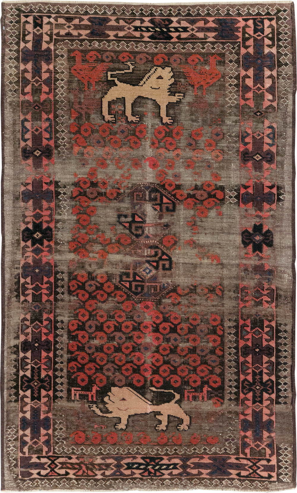 Antique Persian Pictorial Baluch Rug, No.31367 - Staging