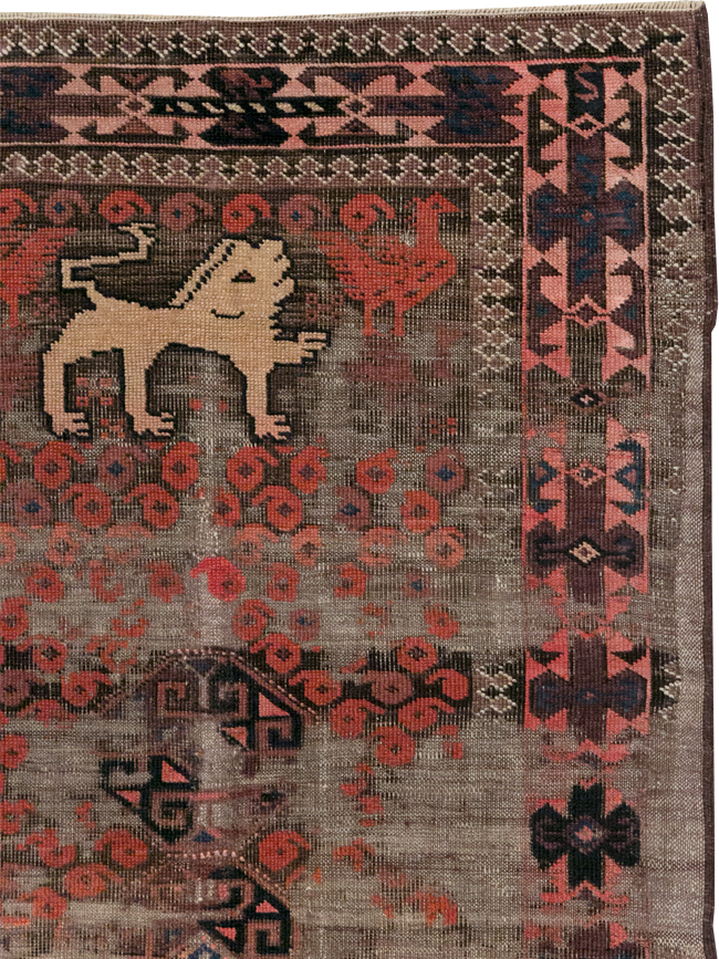 Antique Persian Pictorial Baluch Rug, No.31367 - Staging