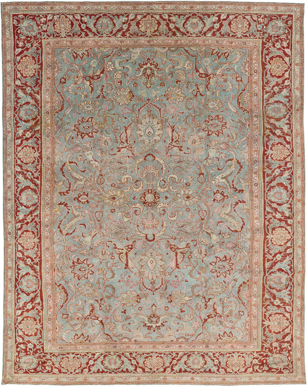 Antique Persian Malayer Room Size Carpet, No.31369 - Staging