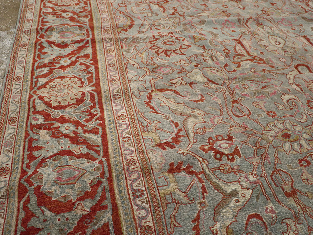 Antique Persian Malayer Room Size Carpet, No.31369 - Staging
