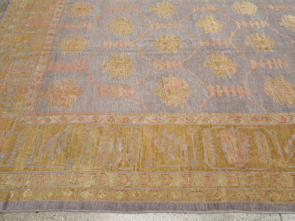 Antique Turkish Oushak Large Carpet, No.31372 - Staging