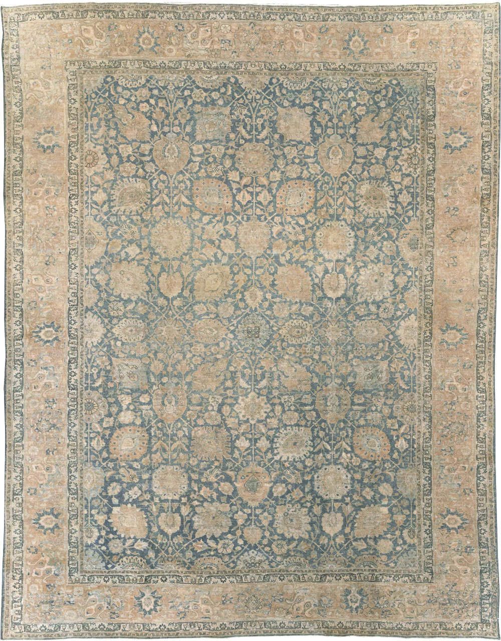 Antique Persian Tabriz Room Size Carpet, No.31374 - Staging