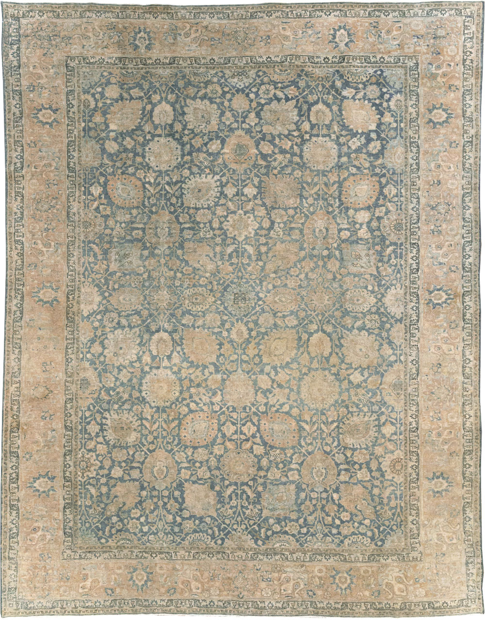 Antique Persian Tabriz Room Size Carpet, No.31374 - Staging