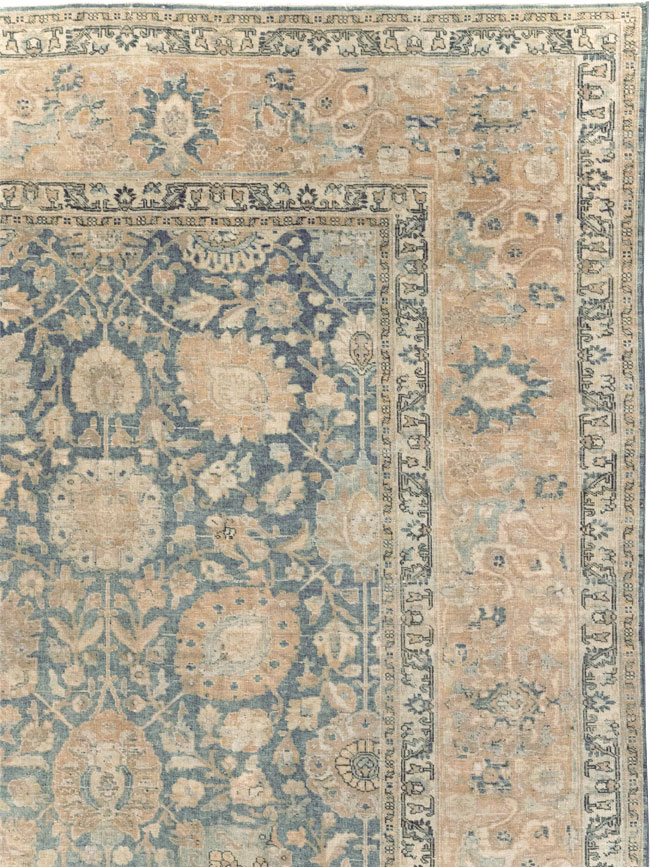 Antique Persian Tabriz Room Size Carpet, No.31374 - Staging