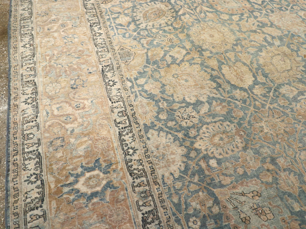 Antique Persian Tabriz Room Size Carpet, No.31374 - Staging