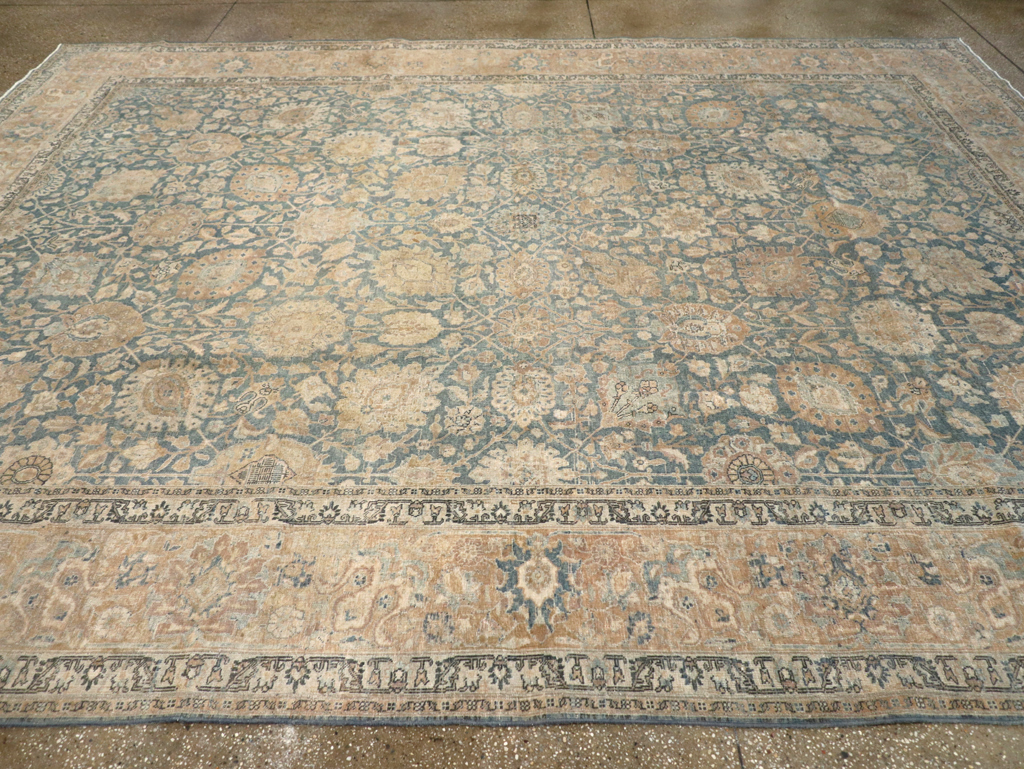 Antique Persian Tabriz Room Size Carpet, No.31374 - Staging