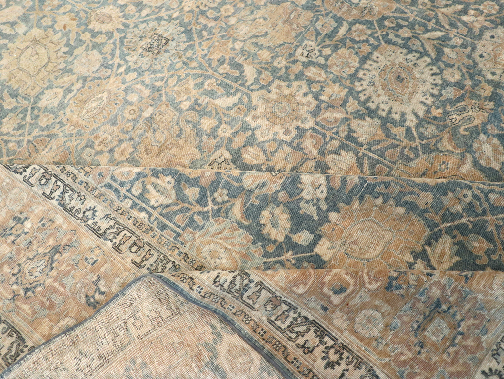 Antique Persian Tabriz Room Size Carpet, No.31374 - Staging