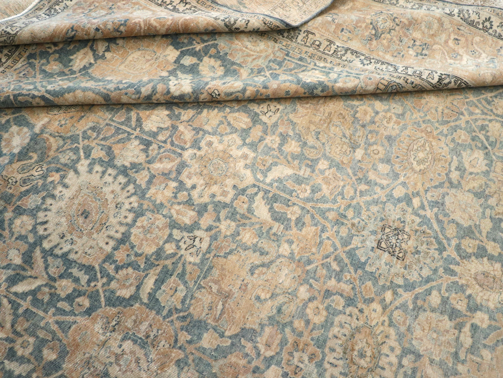 Antique Persian Tabriz Room Size Carpet, No.31374 - Staging