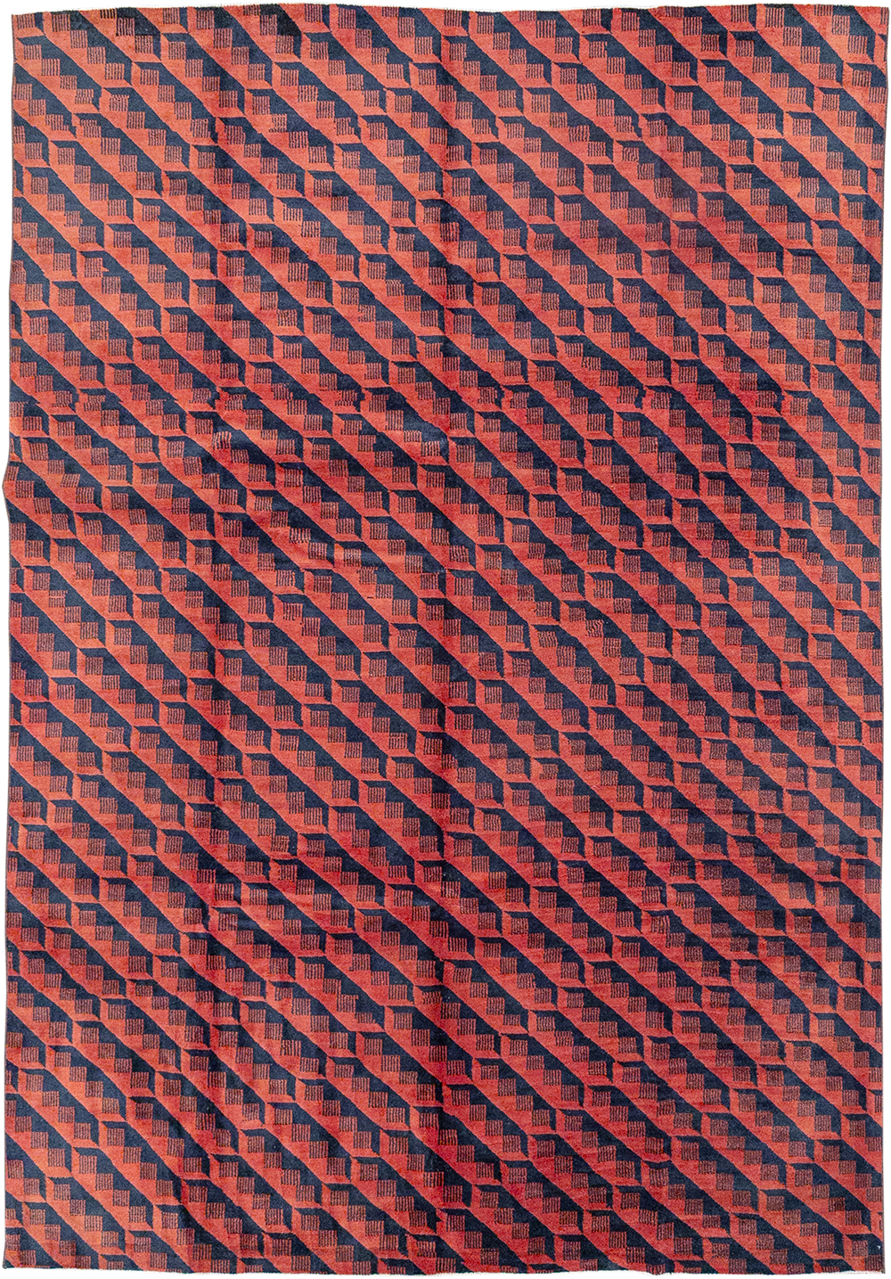 Vintage Anatolian Deco Carpet, No.31375 - Staging