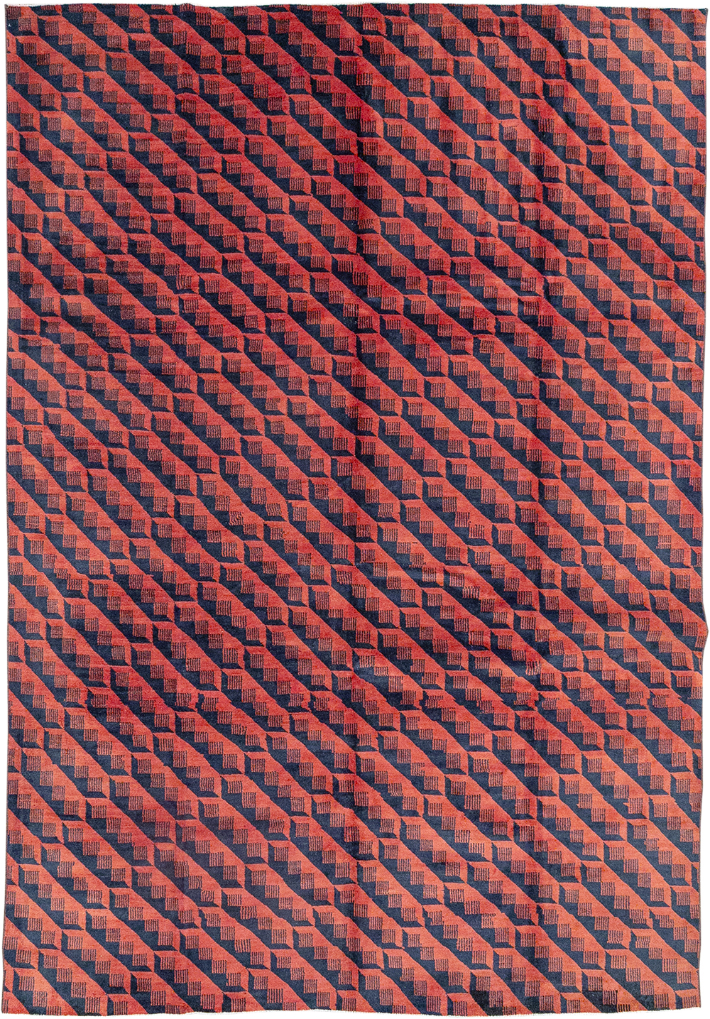 Vintage Anatolian Deco Carpet, No.31375 - Staging