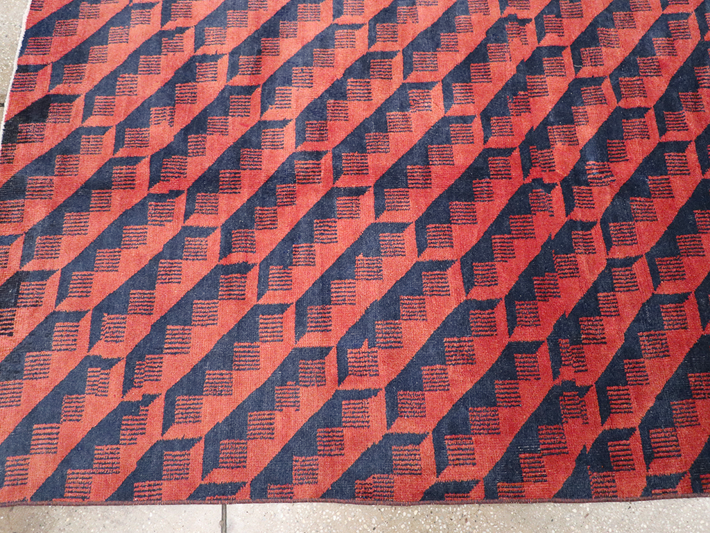 Vintage Anatolian Deco Carpet, No.31375 - Staging