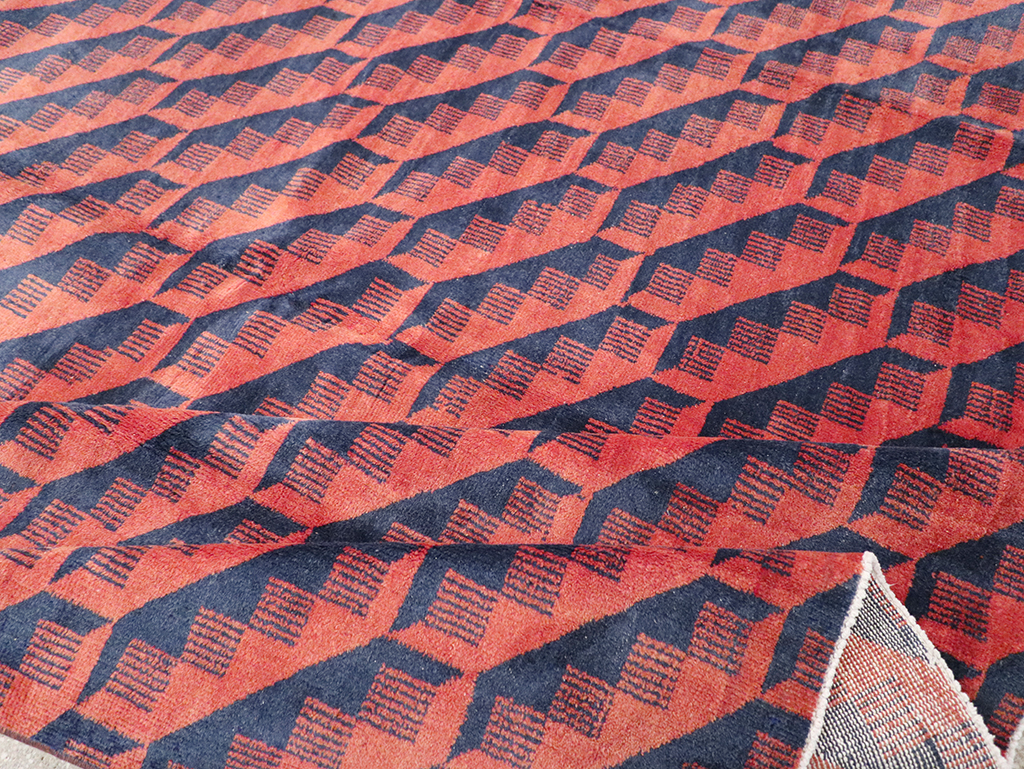 Vintage Anatolian Deco Carpet, No.31375 - Staging