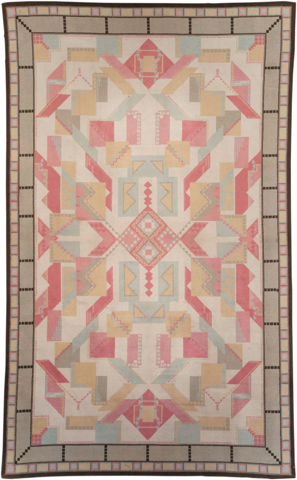 Vintage European Art Deco Large Room Size Carpet, No.31378 - Staging