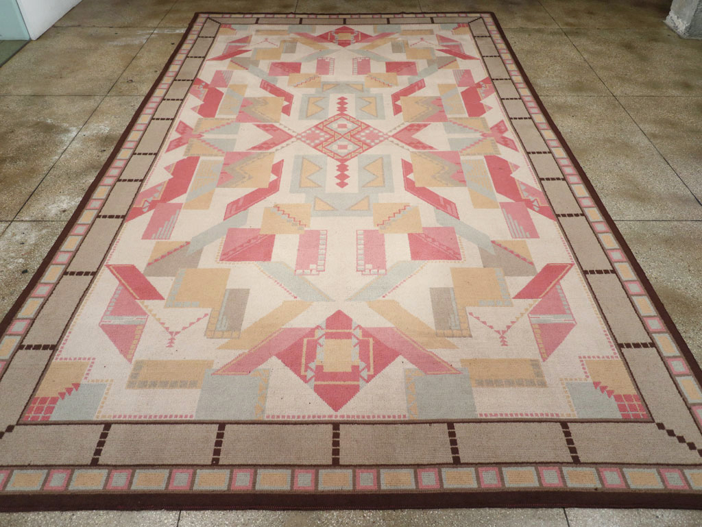 Vintage European Art Deco Large Room Size Carpet, No.31378 - Staging