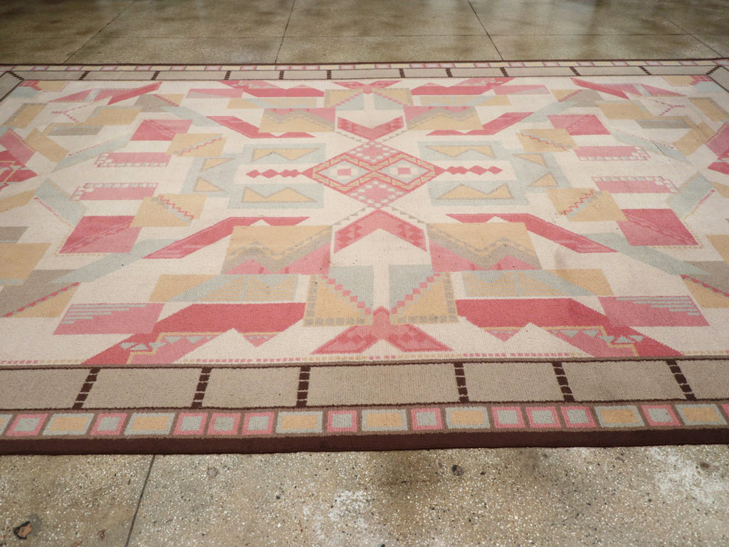 Vintage European Art Deco Large Room Size Carpet, No.31378 - Staging