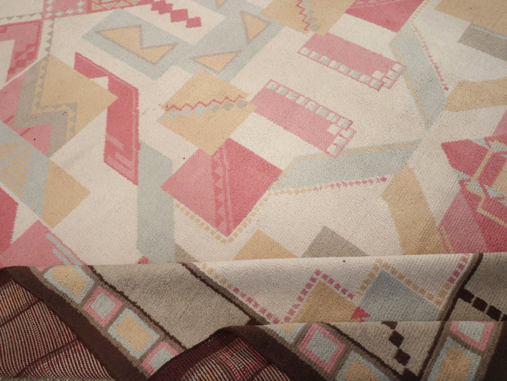 Vintage European Art Deco Large Room Size Carpet, No.31378 - Staging