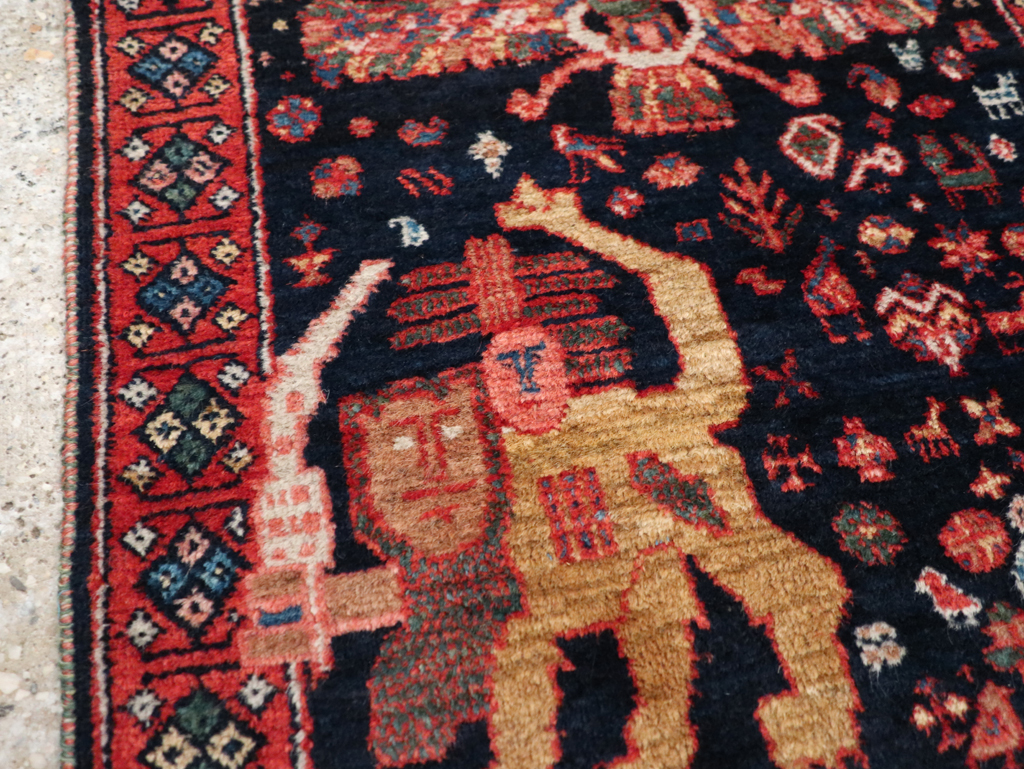 Persian Qashqai Pictorial Rug, No.31396 - Staging