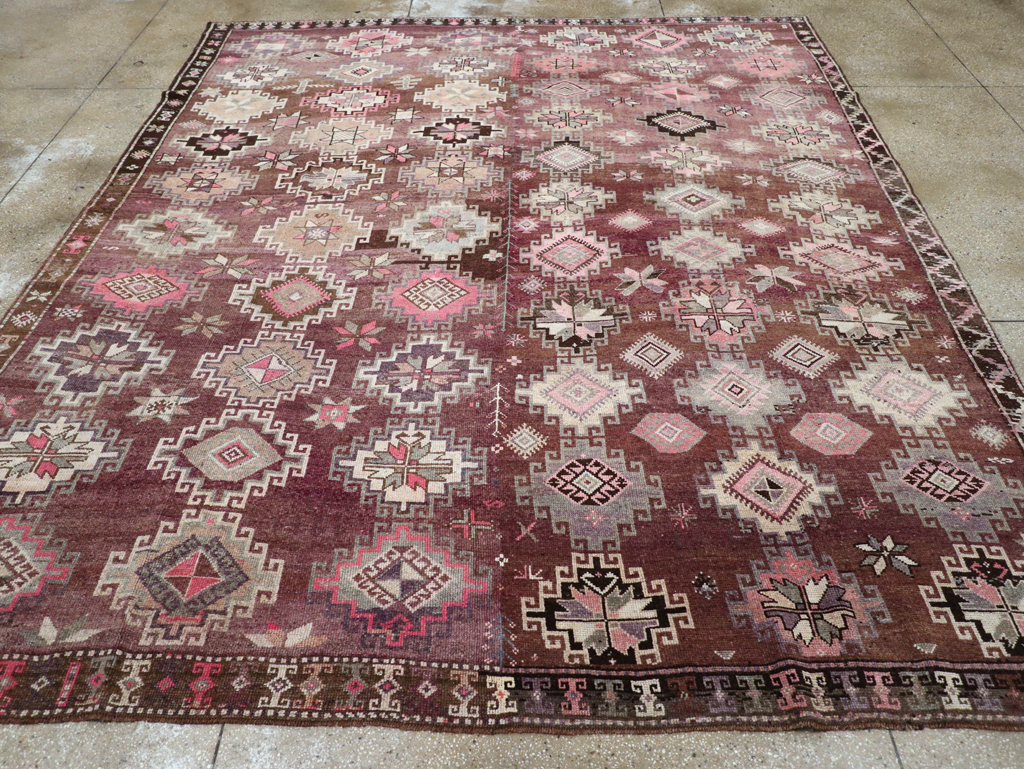 Vintage Turkish Anatolian Room Size Carpet, No.31399 - Staging