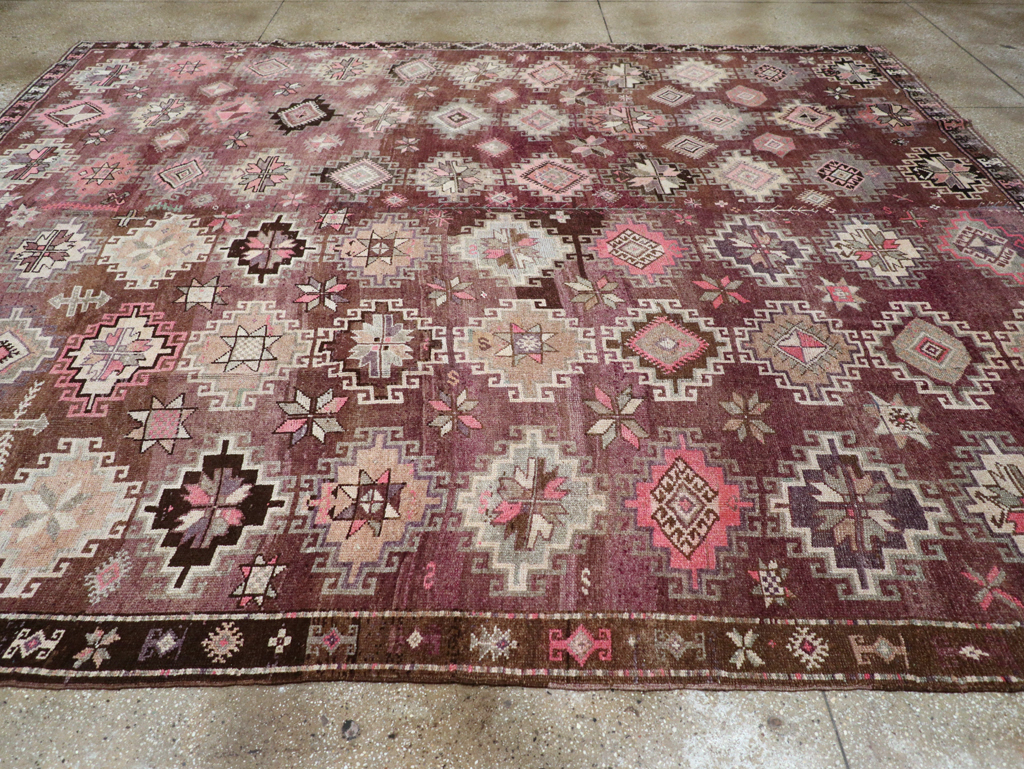 Vintage Turkish Anatolian Room Size Carpet, No.31399 - Staging