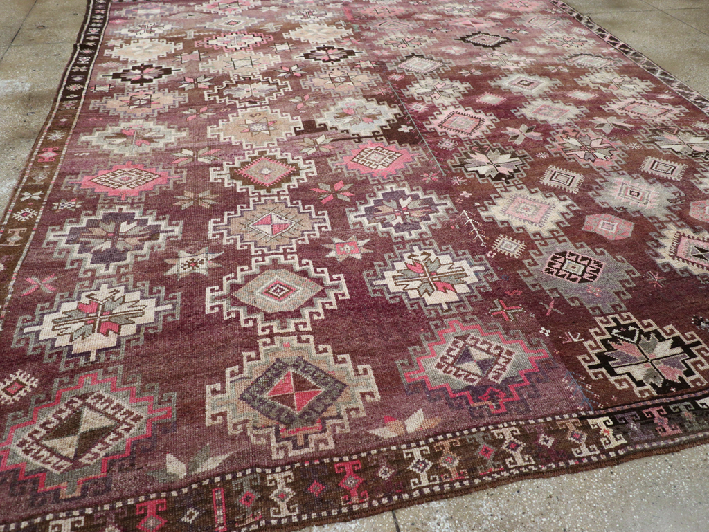 Vintage Turkish Anatolian Room Size Carpet, No.31399 - Staging