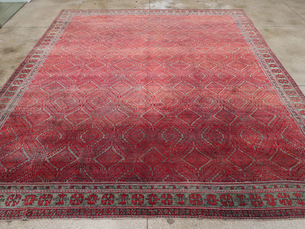Antique Indian Agra Room Size Carpet, No.31403 - Staging