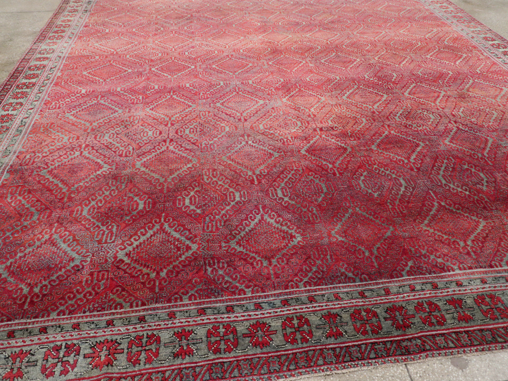 Antique Indian Agra Room Size Carpet, No.31403 - Staging