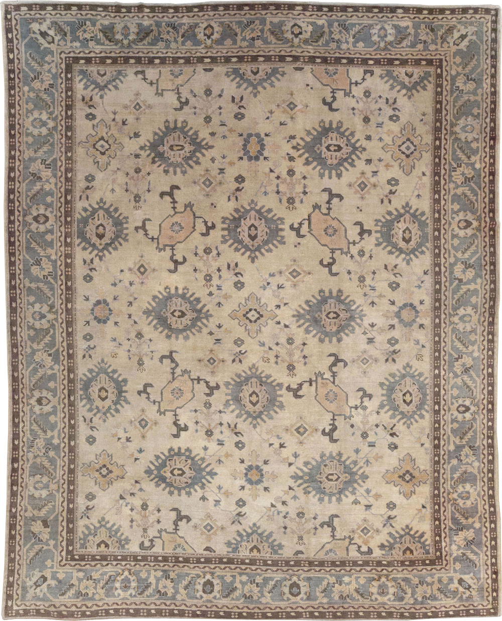 Antique Turkish Oushak Large Room Size Carpet, No.31405 - Staging