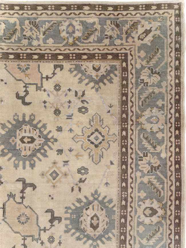 Antique Turkish Oushak Large Room Size Carpet, No.31405 - Staging