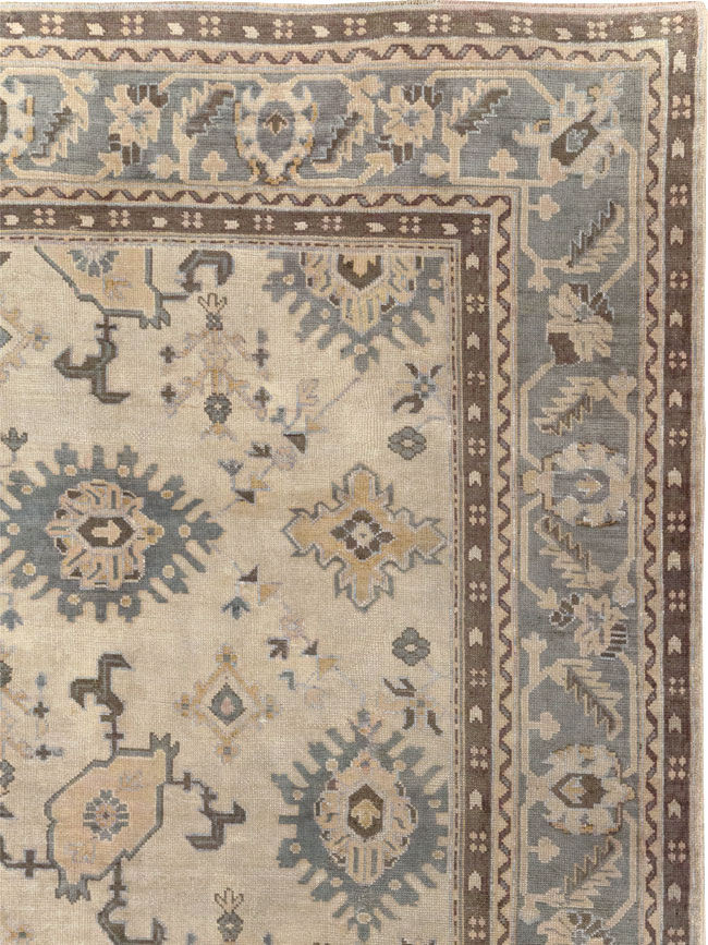 Antique Turkish Oushak Large Room Size Carpet, No.31405 - Staging