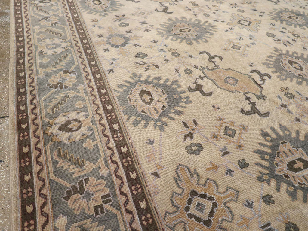 Antique Turkish Oushak Large Room Size Carpet, No.31405 - Staging