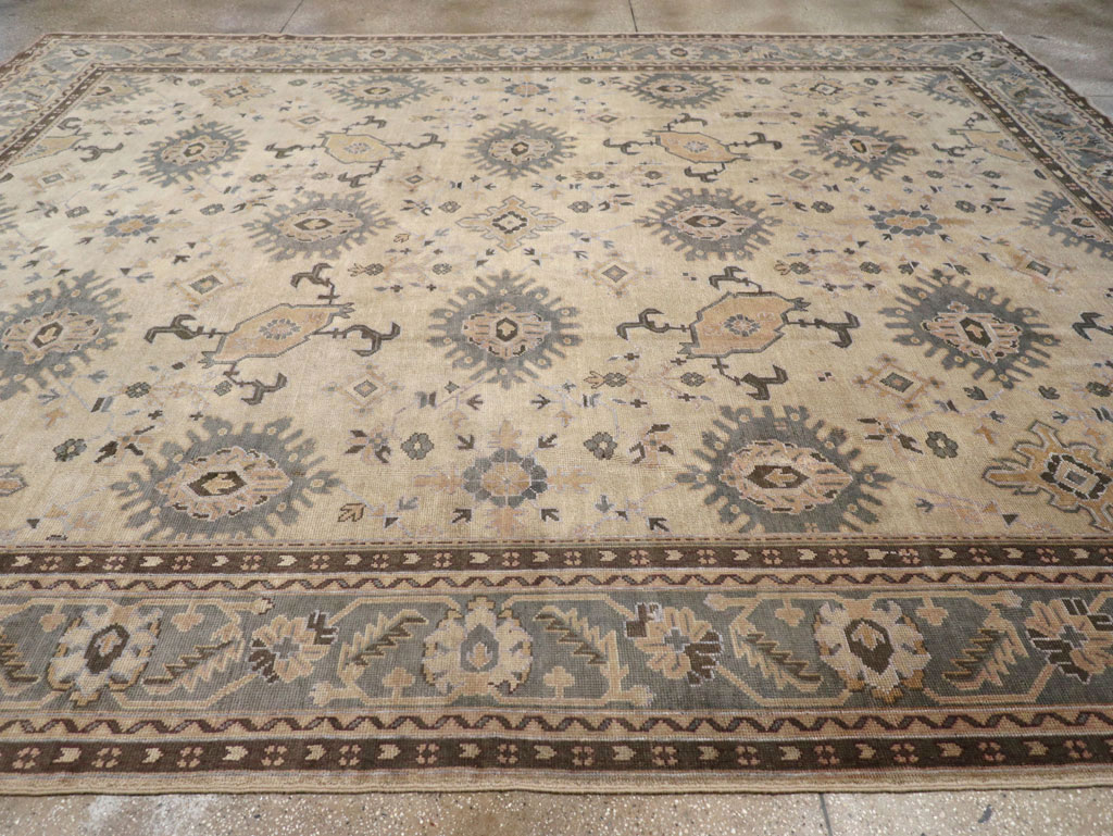 Antique Turkish Oushak Large Room Size Carpet, No.31405 - Staging