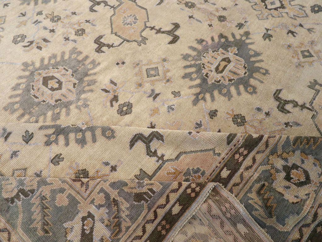Antique Turkish Oushak Large Room Size Carpet, No.31405 - Staging