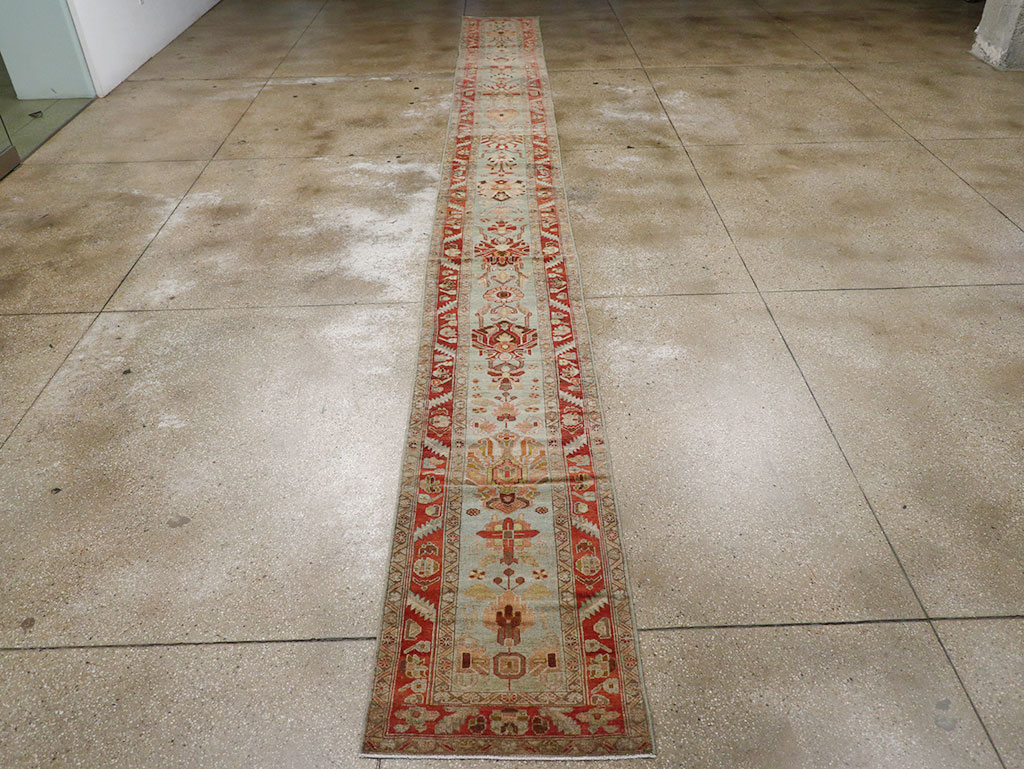 Antique Persian Bidjar Long Runner, No.31406 - Staging