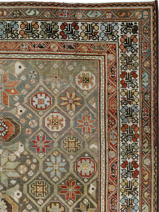 Antique Persian Kurd Gallery Rug, No.31411 - Staging