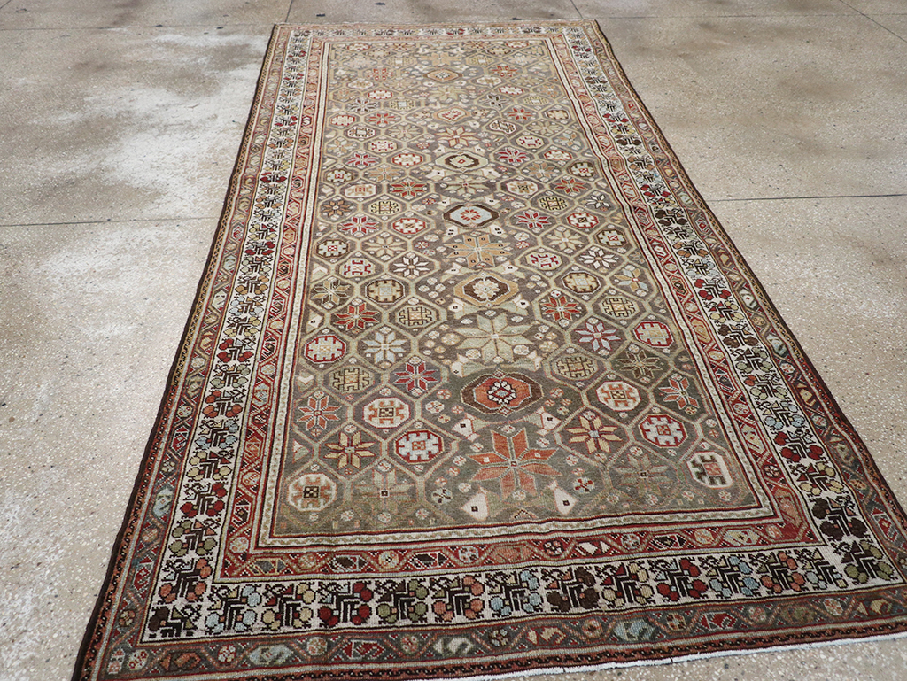 Antique Persian Kurd Gallery Rug, No.31411 - Staging