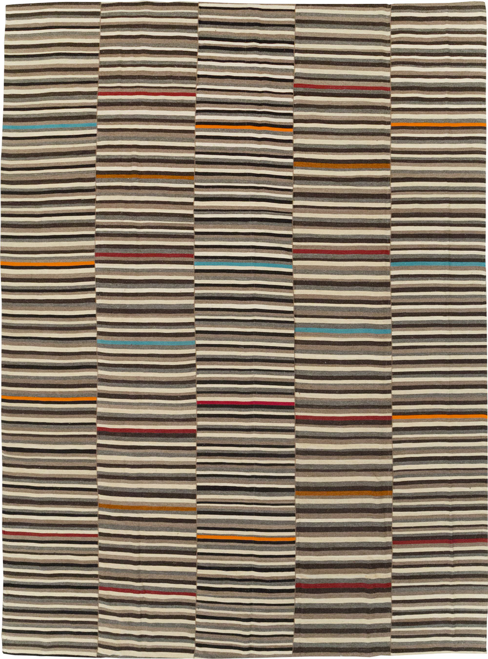 Modern Turkish Flatweave Room Size Carpet, No.31416 - Staging