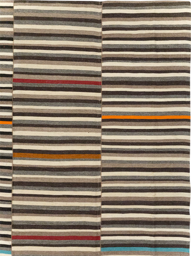 Modern Turkish Flatweave Room Size Carpet, No.31416 - Staging