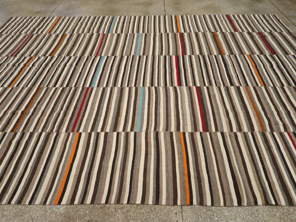 Modern Turkish Flatweave Room Size Carpet, No.31416 - Staging