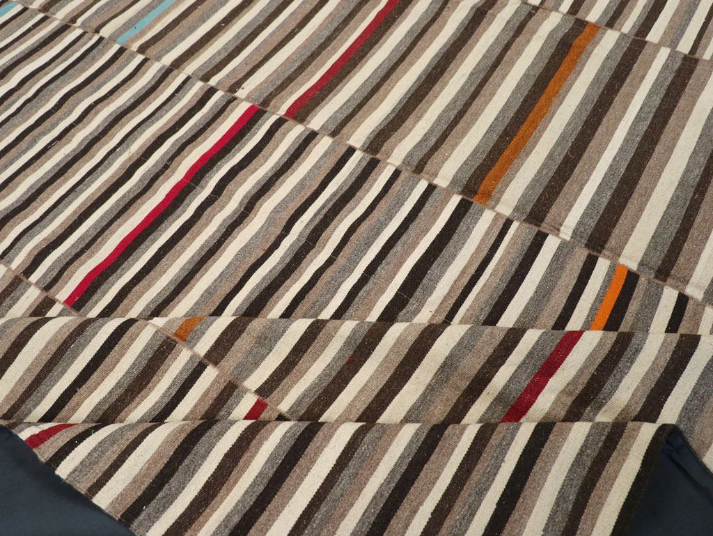 Modern Turkish Flatweave Room Size Carpet, No.31416 - Staging